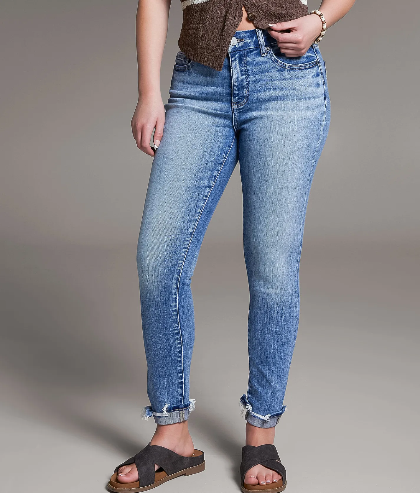 BKE Gabby Ankle Skinny Stretch Jean Pomeroy Hot