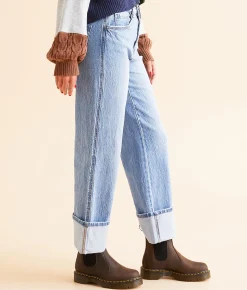 Jeans|Bottoms | VERVET by Flying Monkey Gabby Baggy Cropped Straight Jean Enrapture