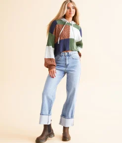 Jeans|Bottoms | VERVET by Flying Monkey Gabby Baggy Cropped Straight Jean Enrapture