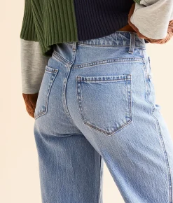 Jeans|Bottoms | VERVET by Flying Monkey Gabby Baggy Cropped Straight Jean Enrapture