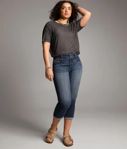 BKE Gabby Cuffed Stretch Capri Jean Galvan 2 Outlet