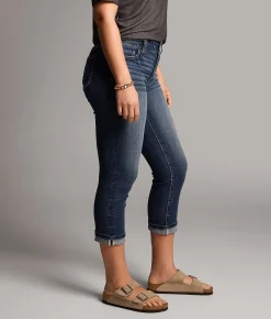 BKE Gabby Cuffed Stretch Capri Jean Galvan 2 Outlet