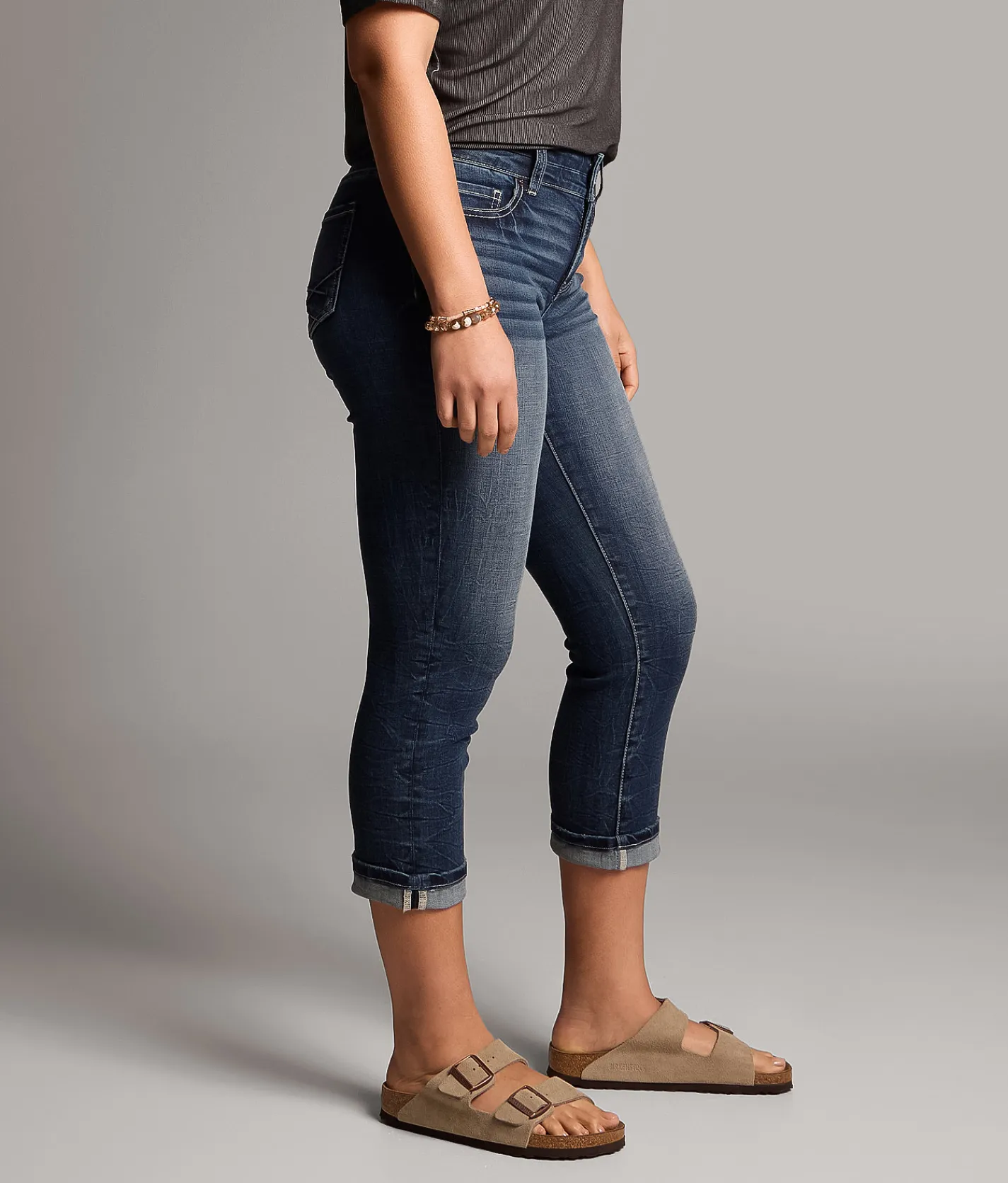 BKE Gabby Cuffed Stretch Capri Jean Galvan 2 Outlet