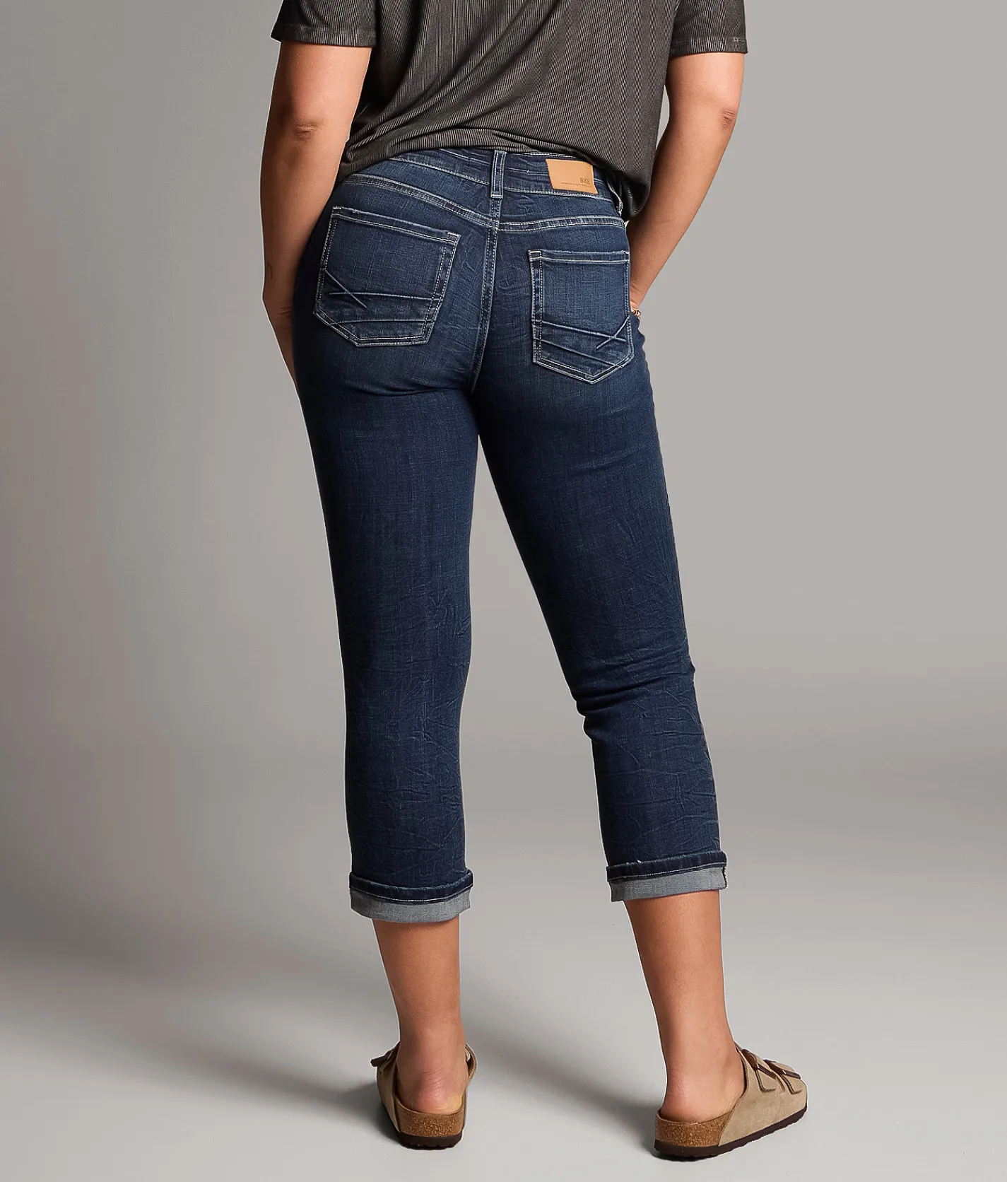 BKE Gabby Cuffed Stretch Capri Jean Galvan 2 Outlet