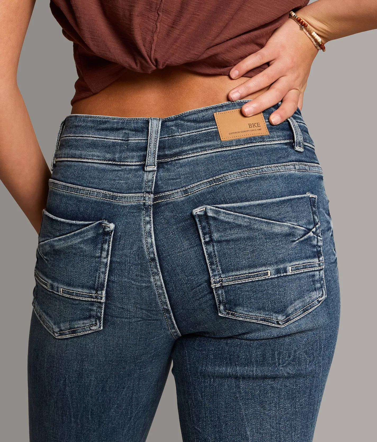 BKE Gabby Cuffed Stretch Capri Jean Cerney 3 Outlet