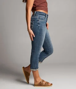 BKE Gabby Cuffed Stretch Capri Jean Cerney 3 Outlet