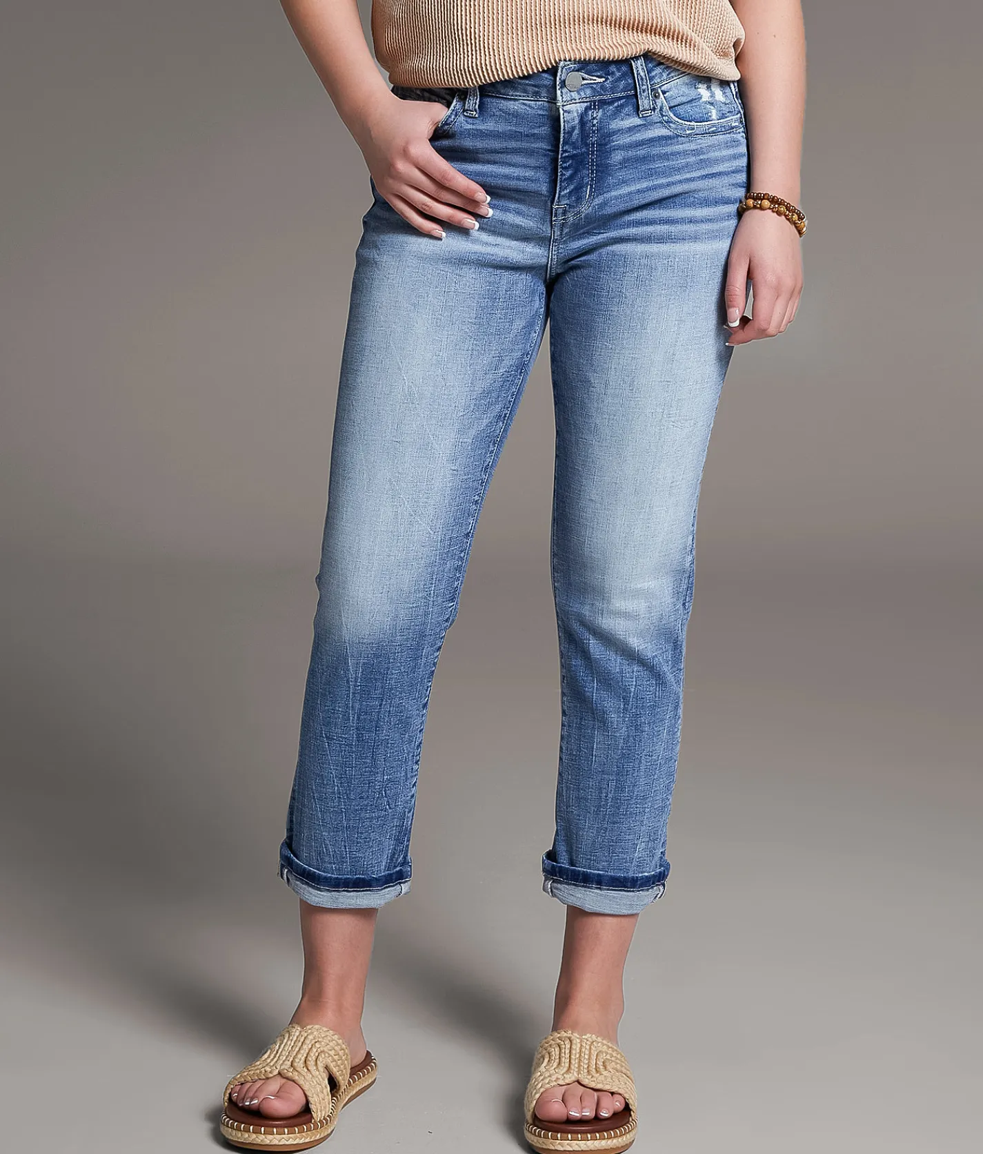 Jeans|Bottoms | BKE Gabby Cuffed Stretch Capri Jean Mcmillion