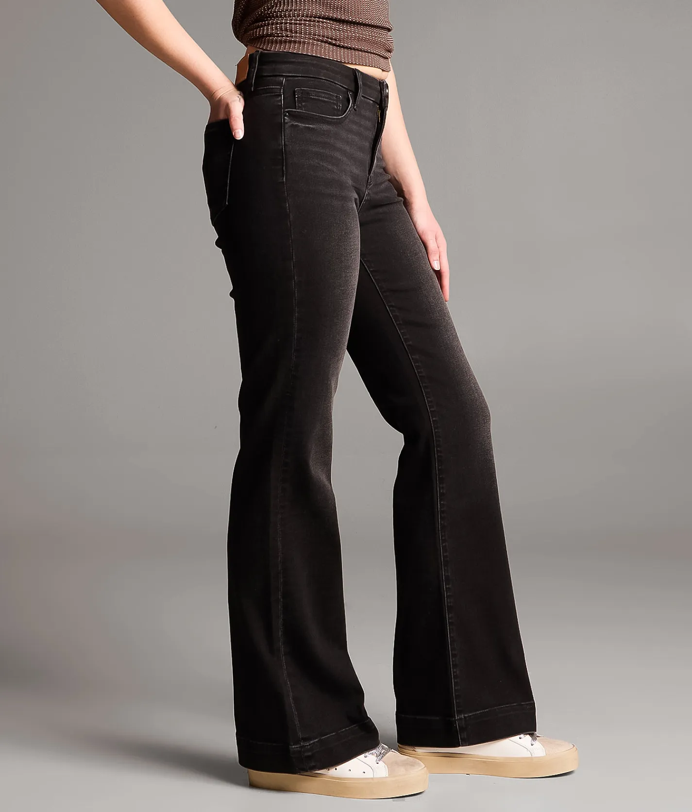 Jeans|Bke Jeans | BKE Gabby High Rise Trouser Stretch Jean Washed Black
