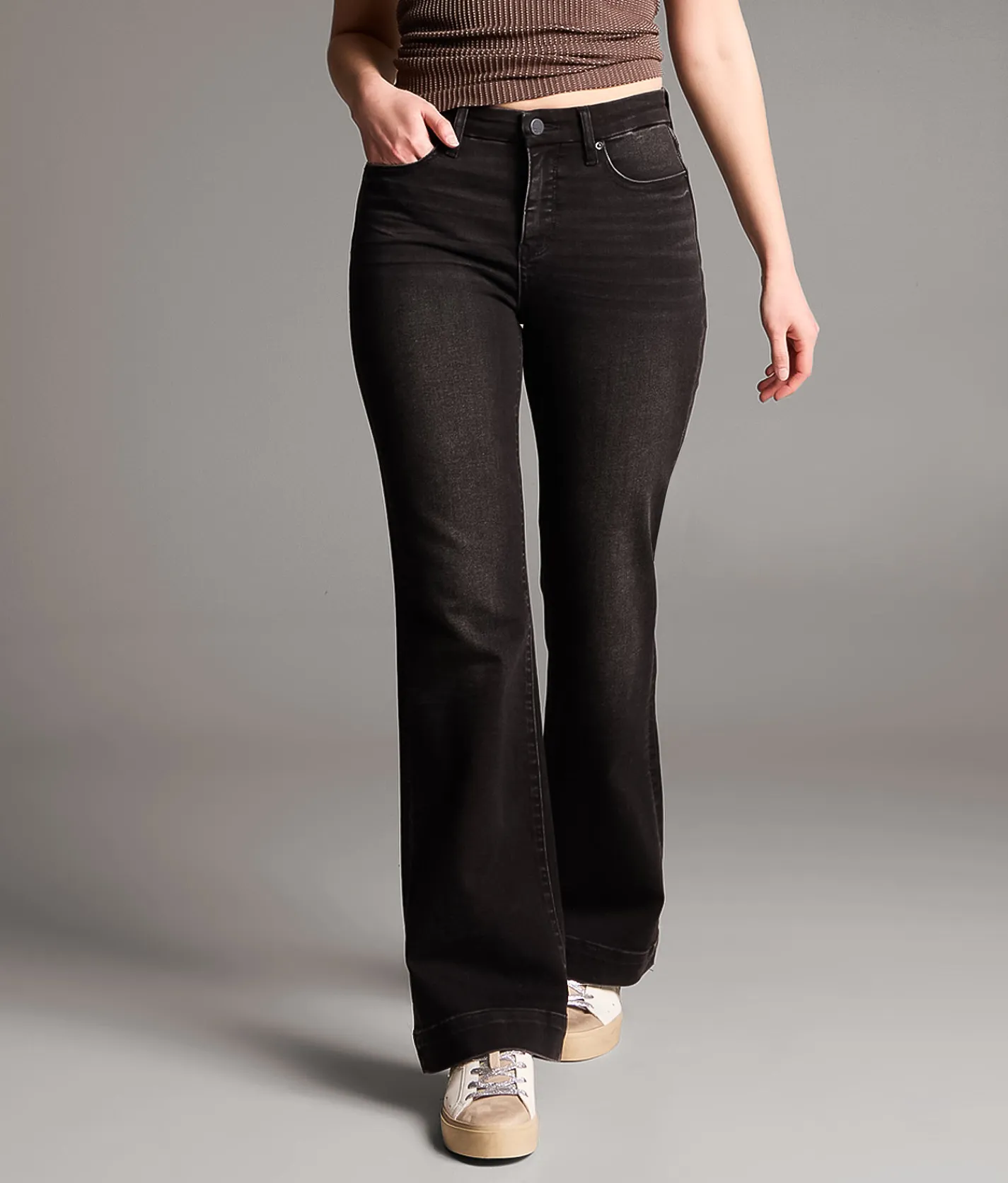 Jeans|Bke Jeans | BKE Gabby High Rise Trouser Stretch Jean Washed Black