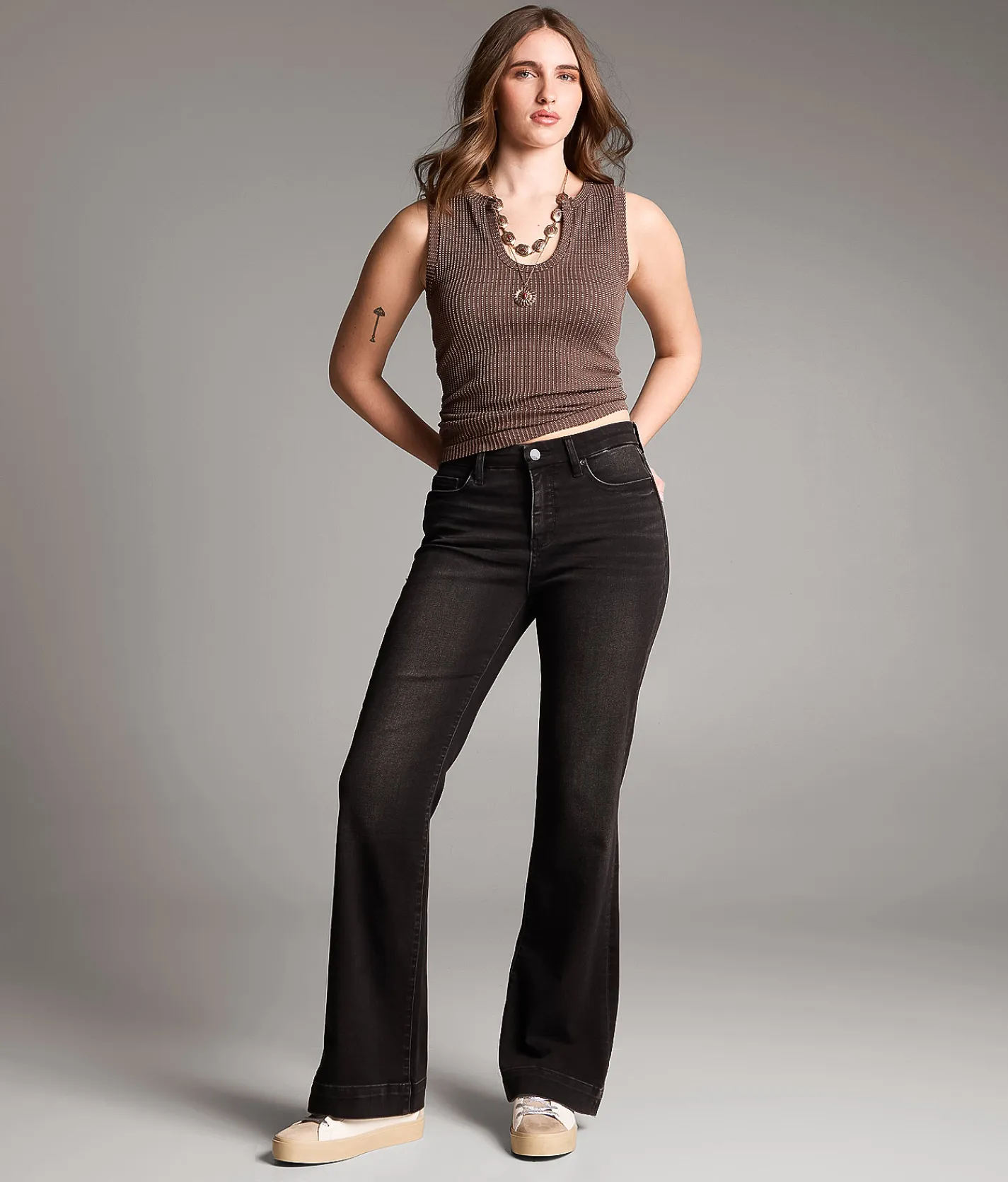 Jeans|Bke Jeans | BKE Gabby High Rise Trouser Stretch Jean Washed Black