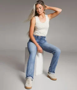 Jeans|Bottoms | BKE Gabby Straight Stretch Cuffed Jean Mowder 3