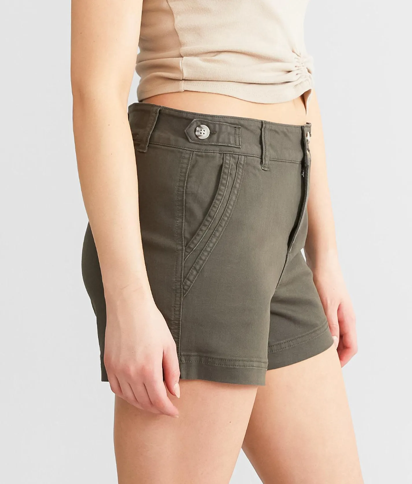 BKE Gabby Stretch Short Dark Olive