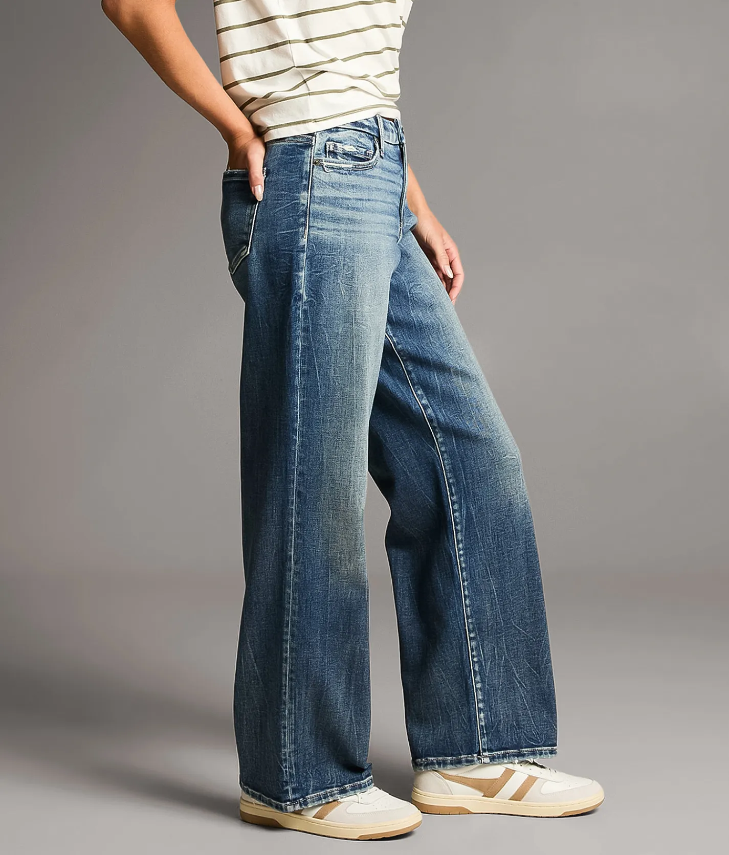 BKE Gabby Wide Leg Stretch Jean Larsen 4 Outlet