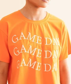 Tops | LE LIS Game Day Cropped T-Shirt Orange