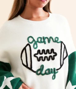 DH Apparel Game Day Sweater Green White