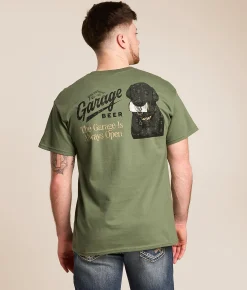 Tops | American Needle Garage Beer Always Open T-Shirt Military Green