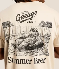 American Needle Garage Beer Pool Bear T-Shirt Sand