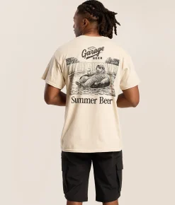 American Needle Garage Beer Pool Bear T-Shirt Sand