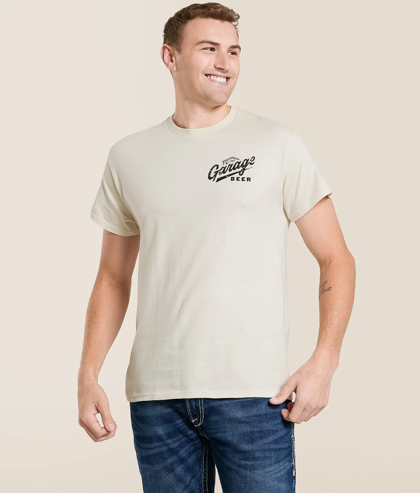 Tops | American Needle Garage Beer Sasquatch T-Shirt Natural
