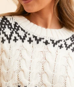 Z Supply Garland Fairisle Sweater Sea Salt New