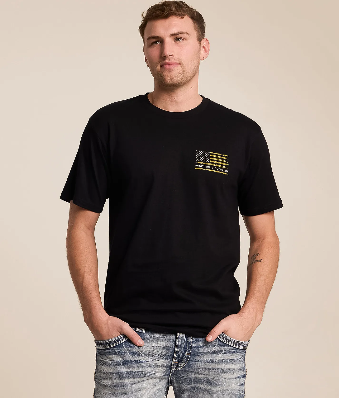 Tops|Graphic T-Shirts | Honey Hole® Gator Flag T-Shirt Black