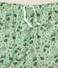 Old Row Gator Golf Stretch Swim Trunks Green