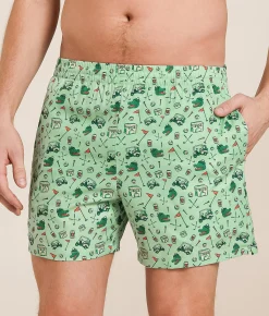 Old Row Gator Golf Stretch Swim Trunks Green