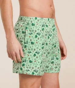 Old Row Gator Golf Stretch Swim Trunks Green