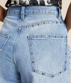 Habitual Gemma Wide Leg Studded Stretch Jean Splash Discount