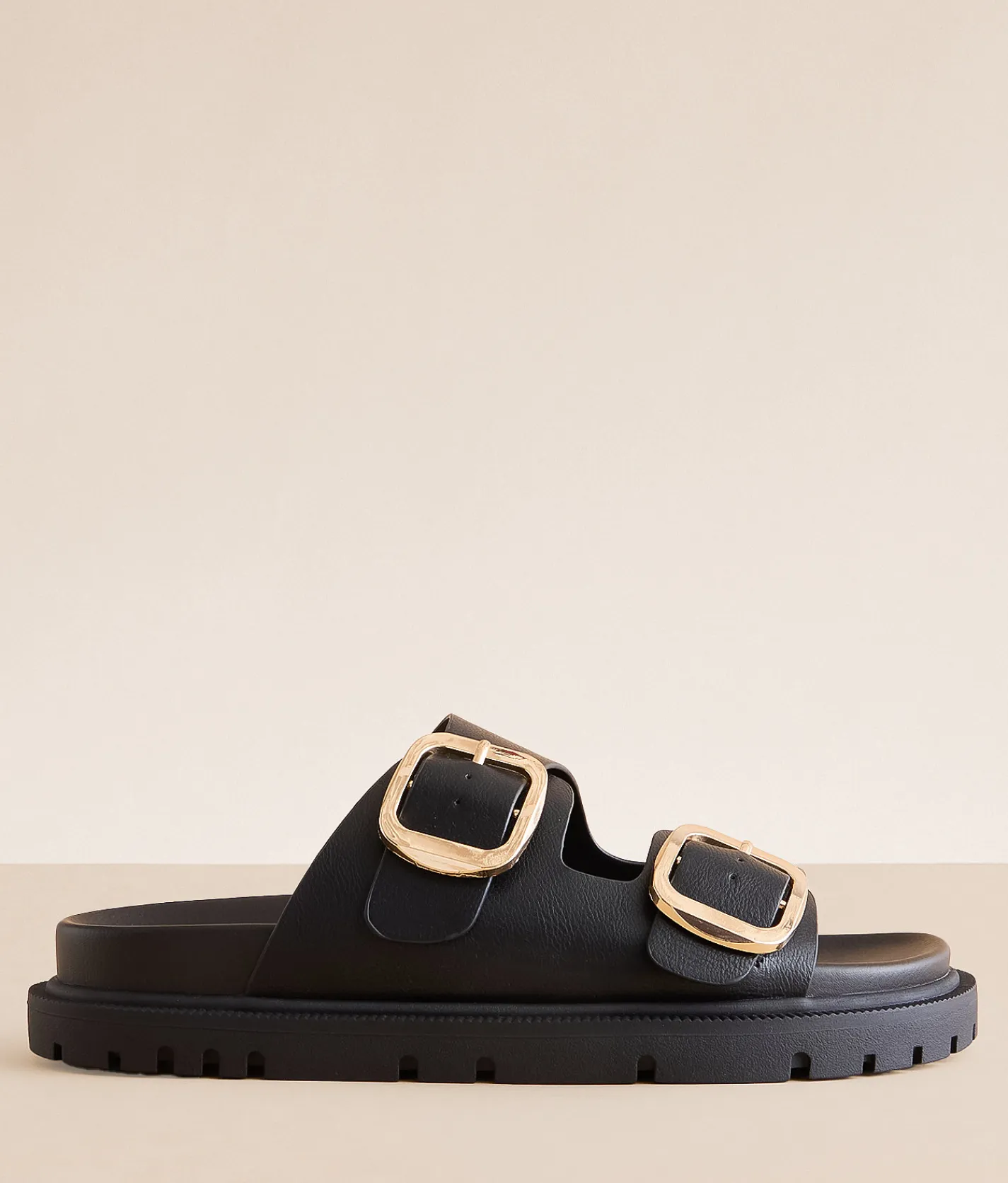 Mia Geny Big Buckle Sandal Coffee New