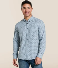 Tops | J.B. Holt Geo Athletic Performance Stretch Shirt Blue