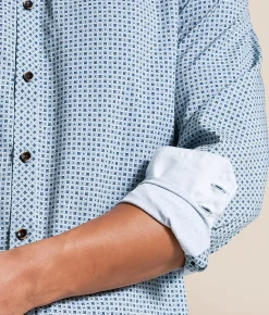 Tops | J.B. Holt Geo Athletic Performance Stretch Shirt Blue
