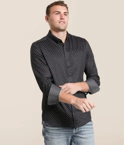 J.B. Holt Geo Knit Standard Performance Shirt Black Grey