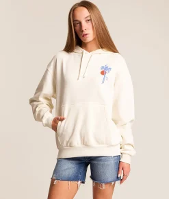 Tops | Salty Crew Geo Palm Hooded Sweatshirt Off White