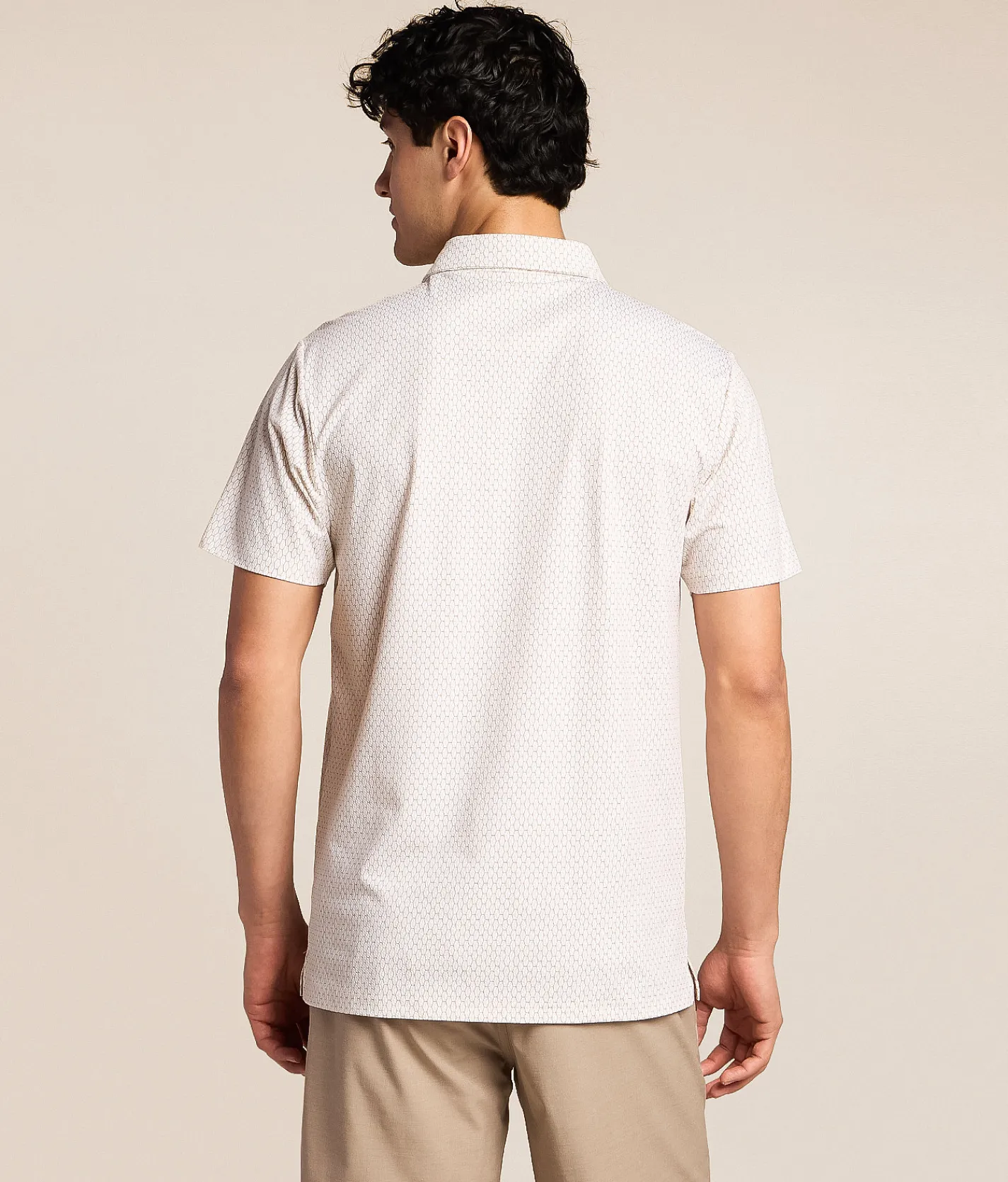 J.B. Holt Geo Performance Polo White Tan Clearance