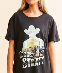 Tops | Wrangler® George Strait Band T-Shirt Washed Black