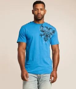 Affliction George T-Shirt Pacific Blue Lava Wash Best