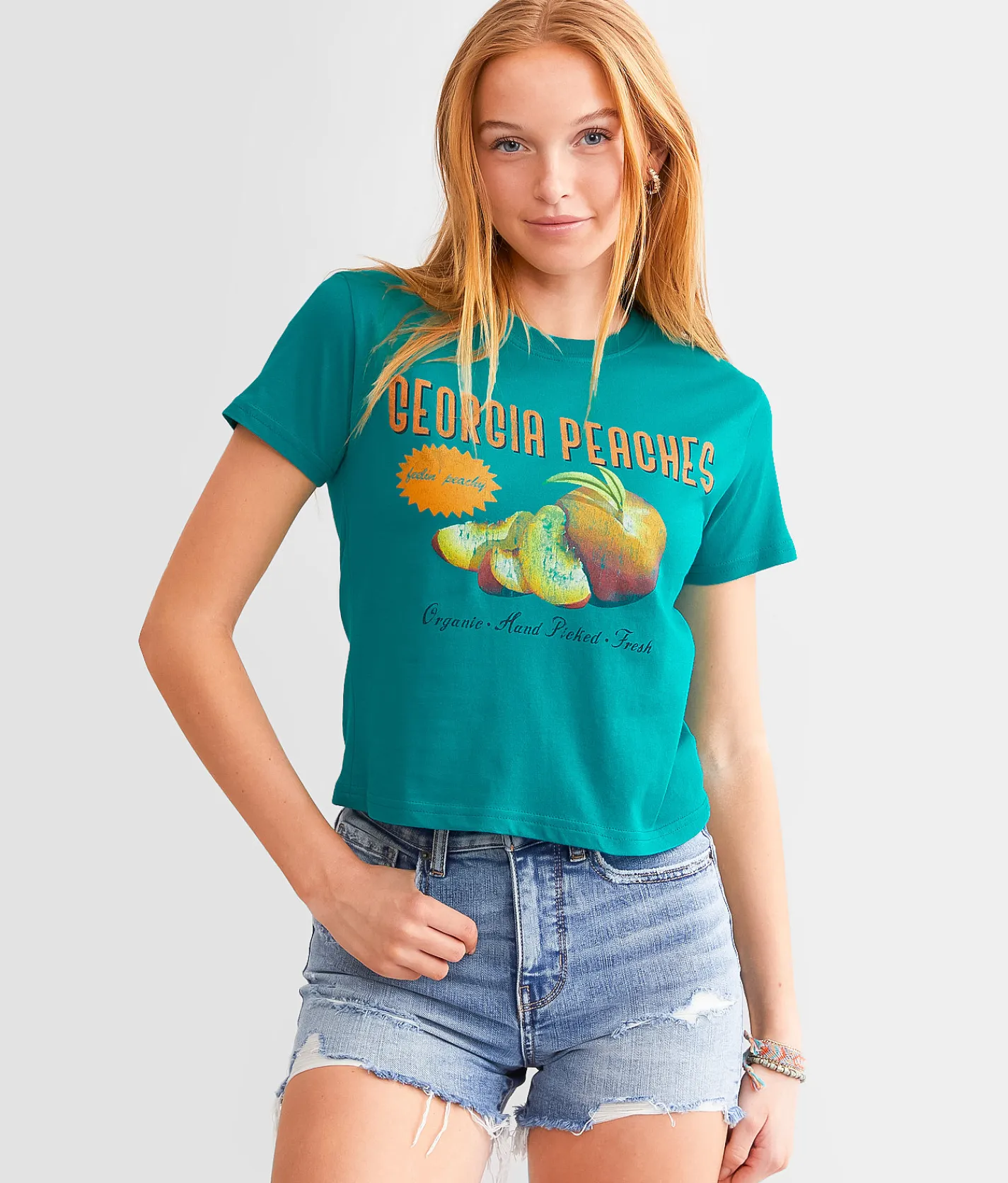 Goodie Two Sleeves Georgia Peaches Baby T-Shirt Blue Grass Sale