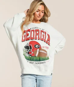 Gameday SOCIAL® Georgia Pullover White Sale