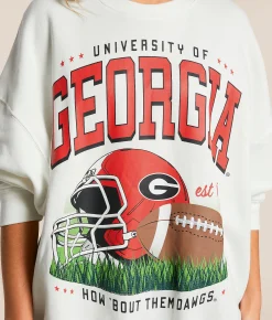 Gameday SOCIAL® Georgia Pullover White Sale