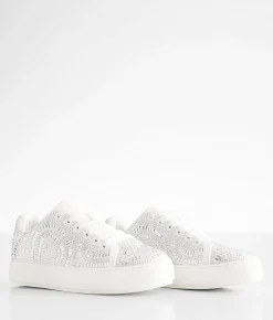 Shoes | Very G Georgie Rhinestone Sneaker White Silver
