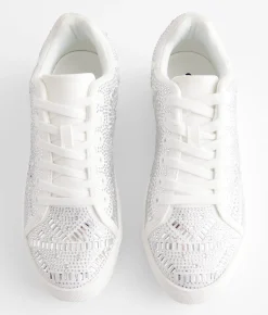 Shoes | Very G Georgie Rhinestone Sneaker White Silver