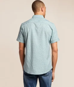 Tops | J.B. Holt Geo Standard Performance Stretch Shirt Light Teal