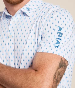 Ariat Geo TEK Fitted Performance Polo White Clearance