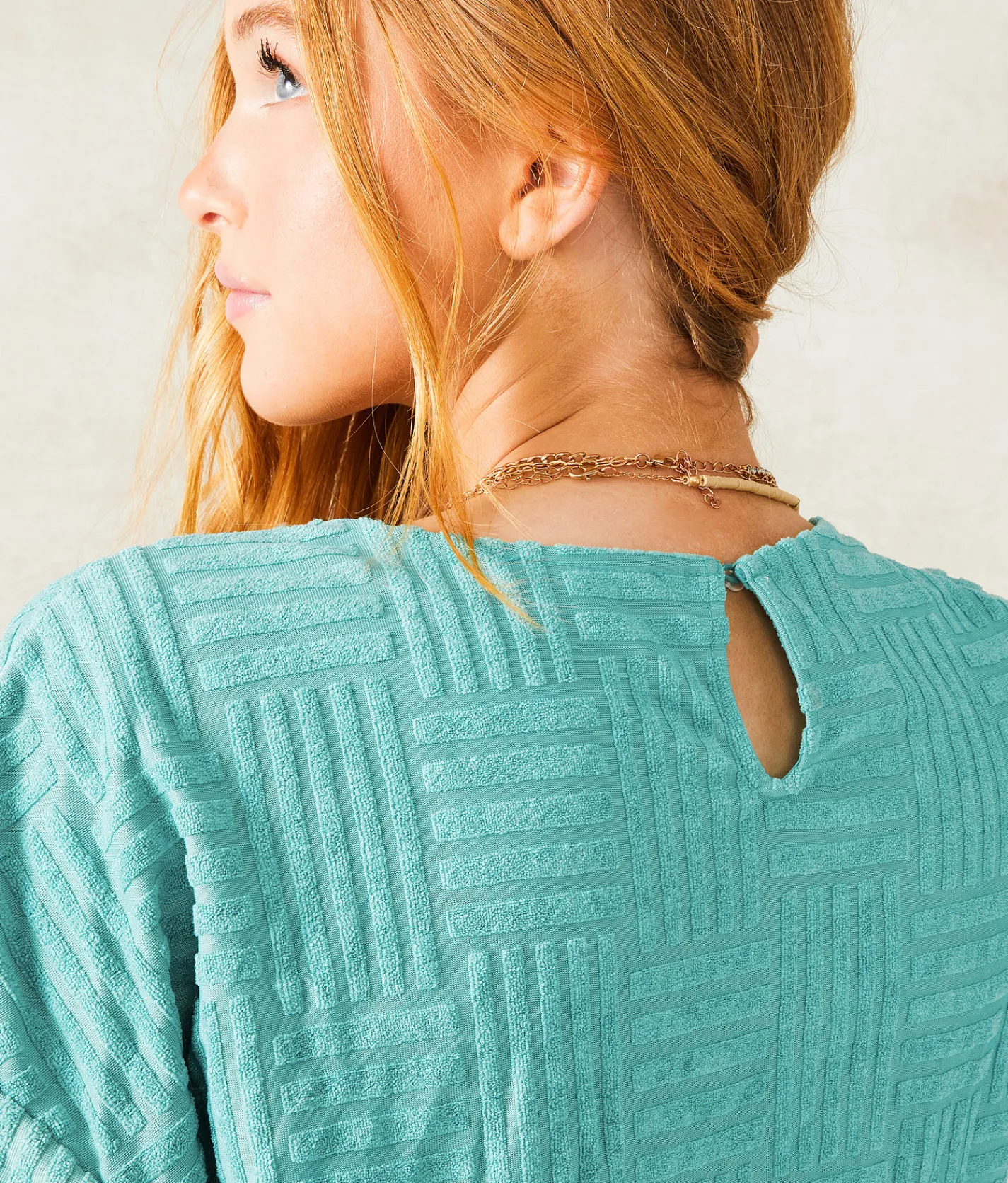 33 Coastal Geo Textured Top Sea Blue Online