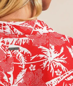 Hurley Getaway Cropped Shirt Float Red Discount