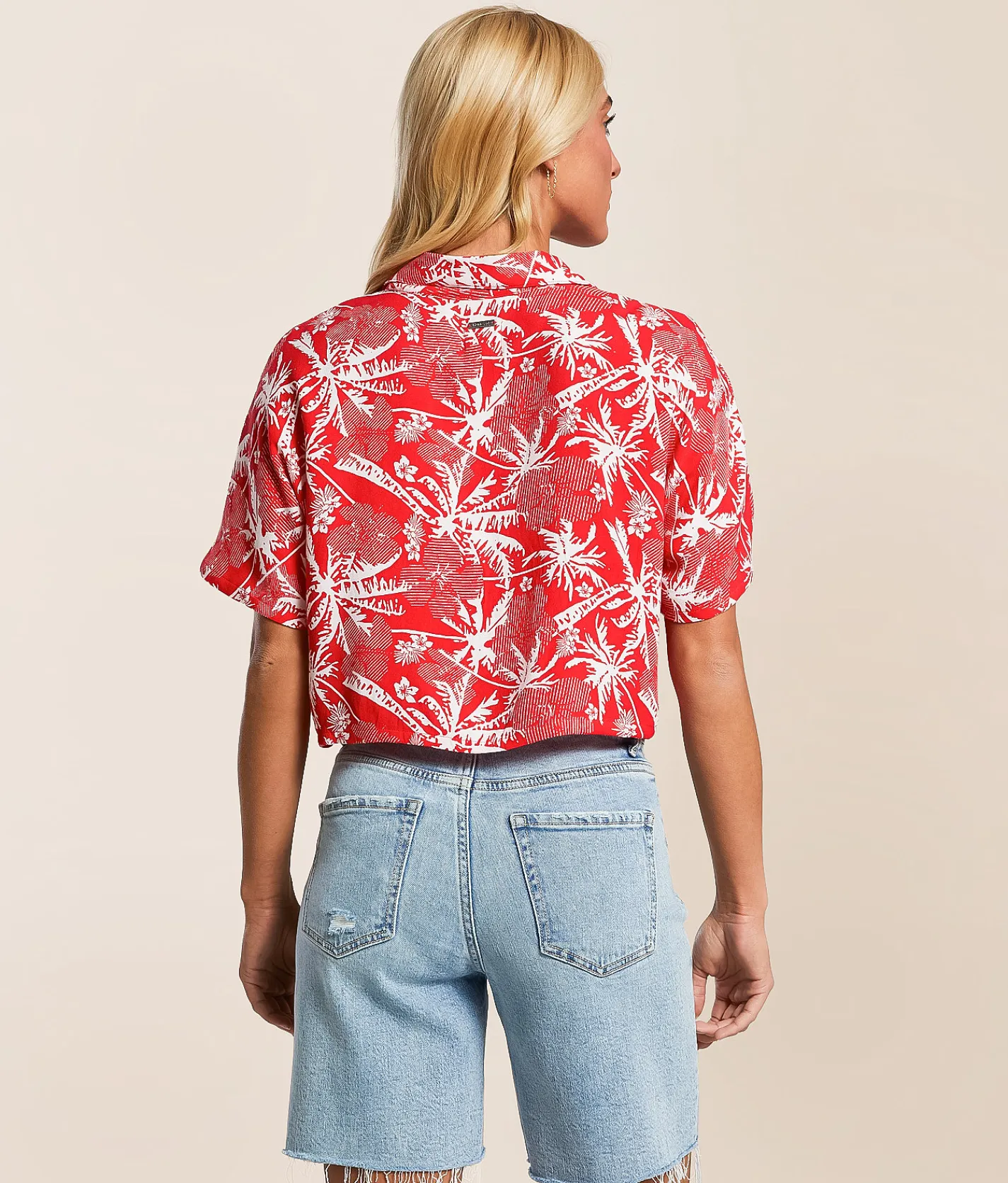 Hurley Getaway Cropped Shirt Float Red Discount
