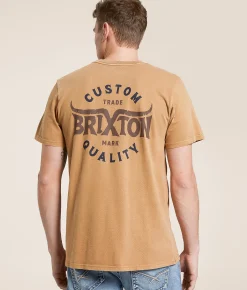 Brixton Gibson T-Shirt Cinder Worn Wash Discount
