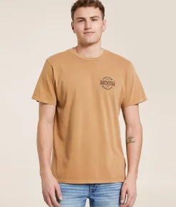 Brixton Gibson T-Shirt Cinder Worn Wash Discount