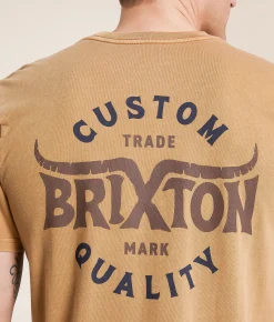 Brixton Gibson T-Shirt Cinder Worn Wash Discount